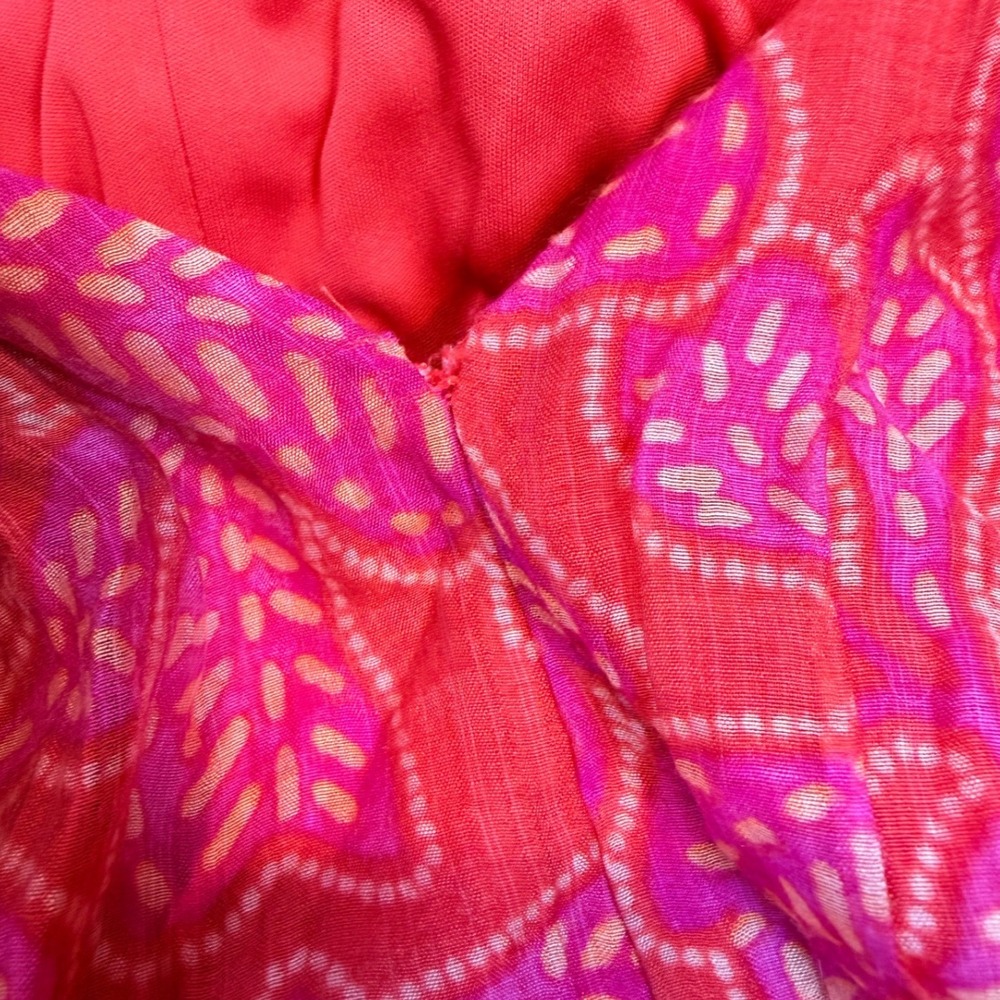 The Good Journey Ruffled Tiered Midi Dress Magenta Combo Pink Size 8 - Picture 10 of 10